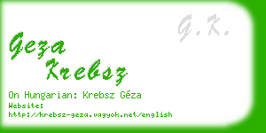 geza krebsz business card