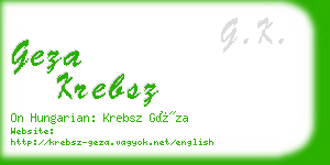 geza krebsz business card